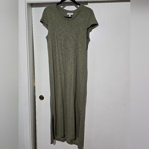 Jessica Simpson Olive Green Short Sleeve Maxi Dress